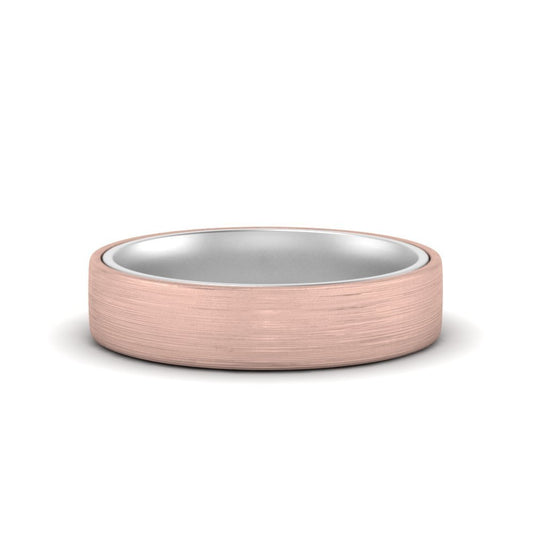 Brushed 2 Tone Mens Wedding Ring