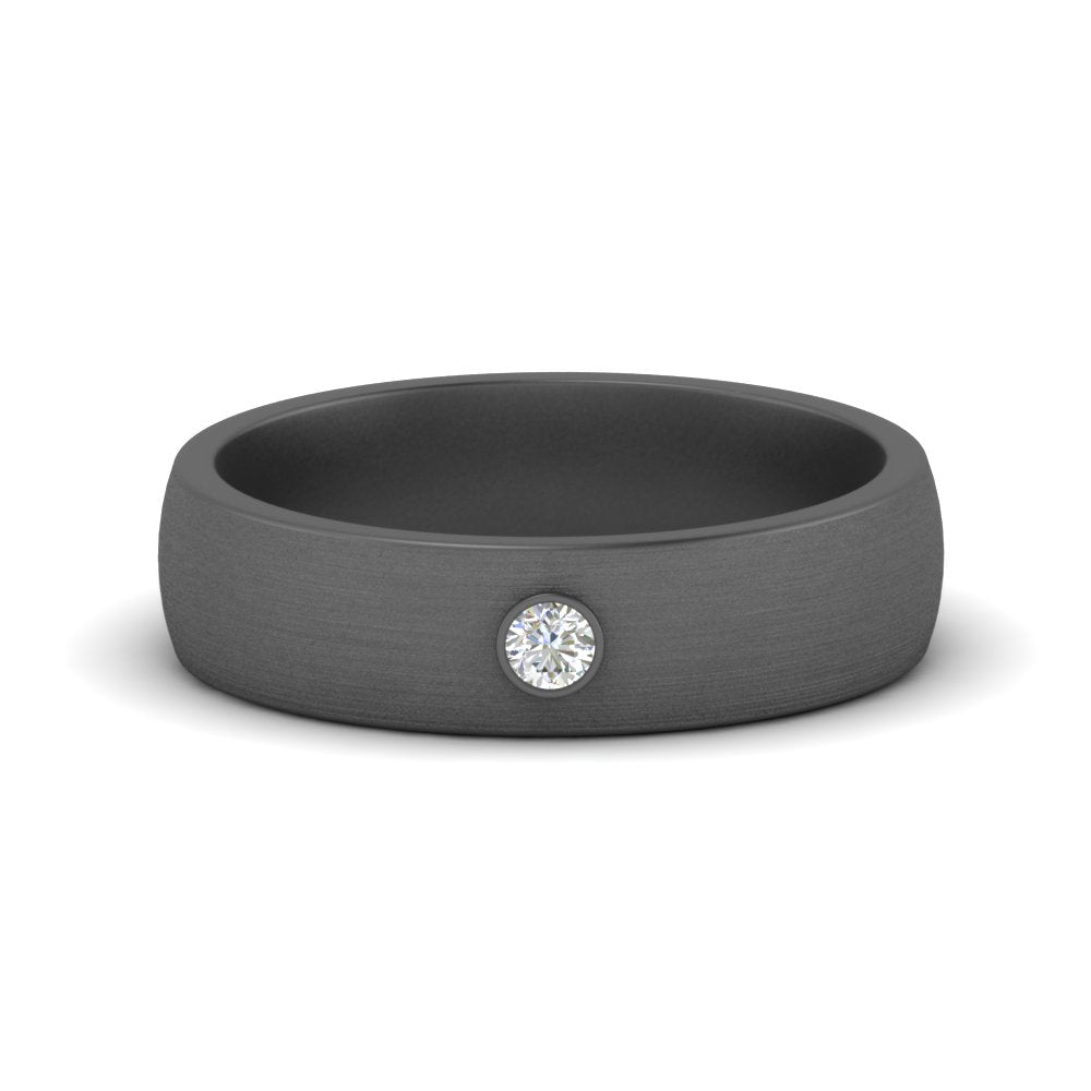 Brushed Mens Solitaire Promise Band