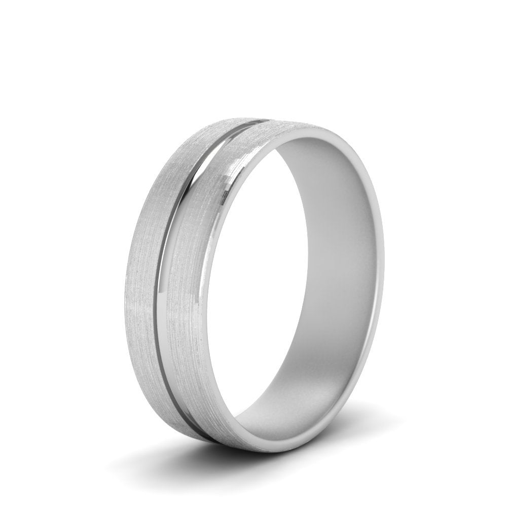 Brushed Mens Wedding Band