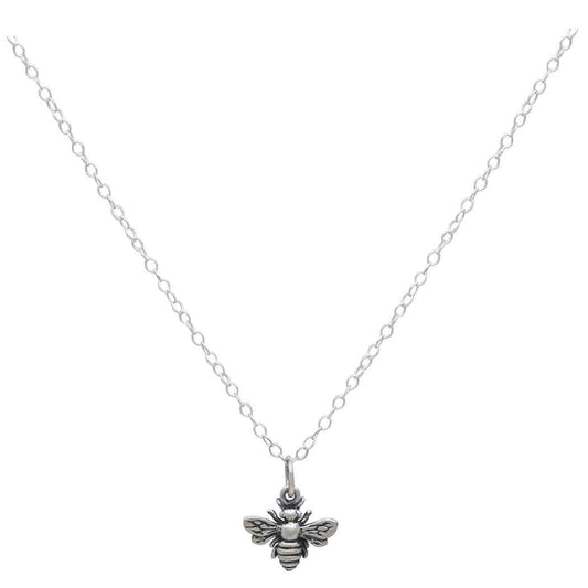 Tiny Sterling Silver Bumblebee Necklace – Simple Everyday Bee Charm Jewelry