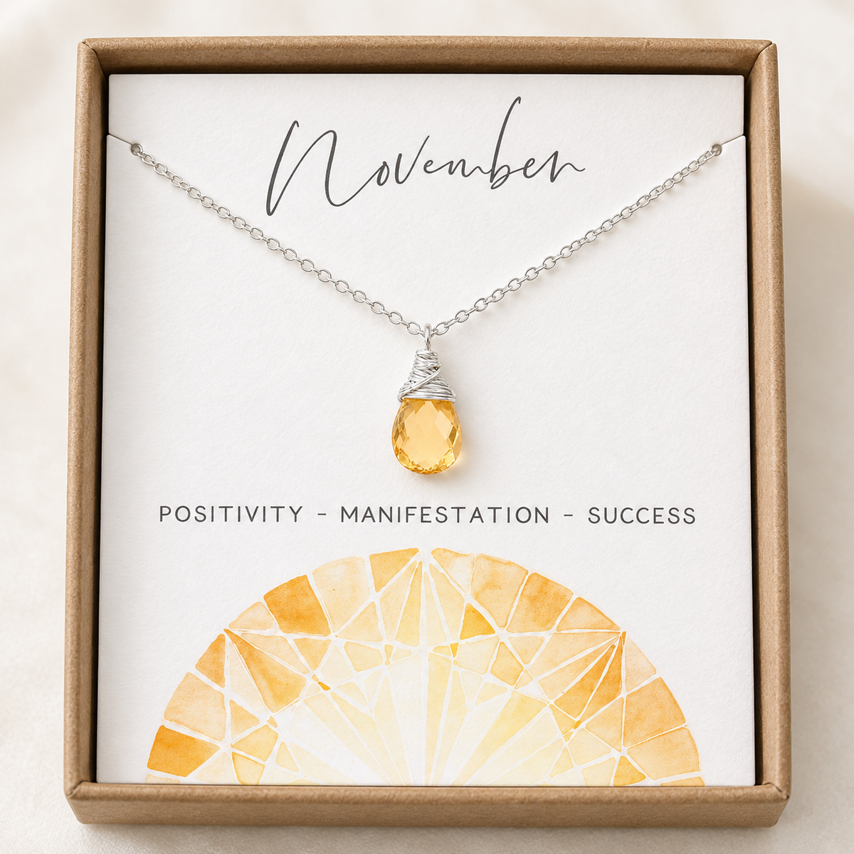 November Birthstone Necklace - Sterling Silver