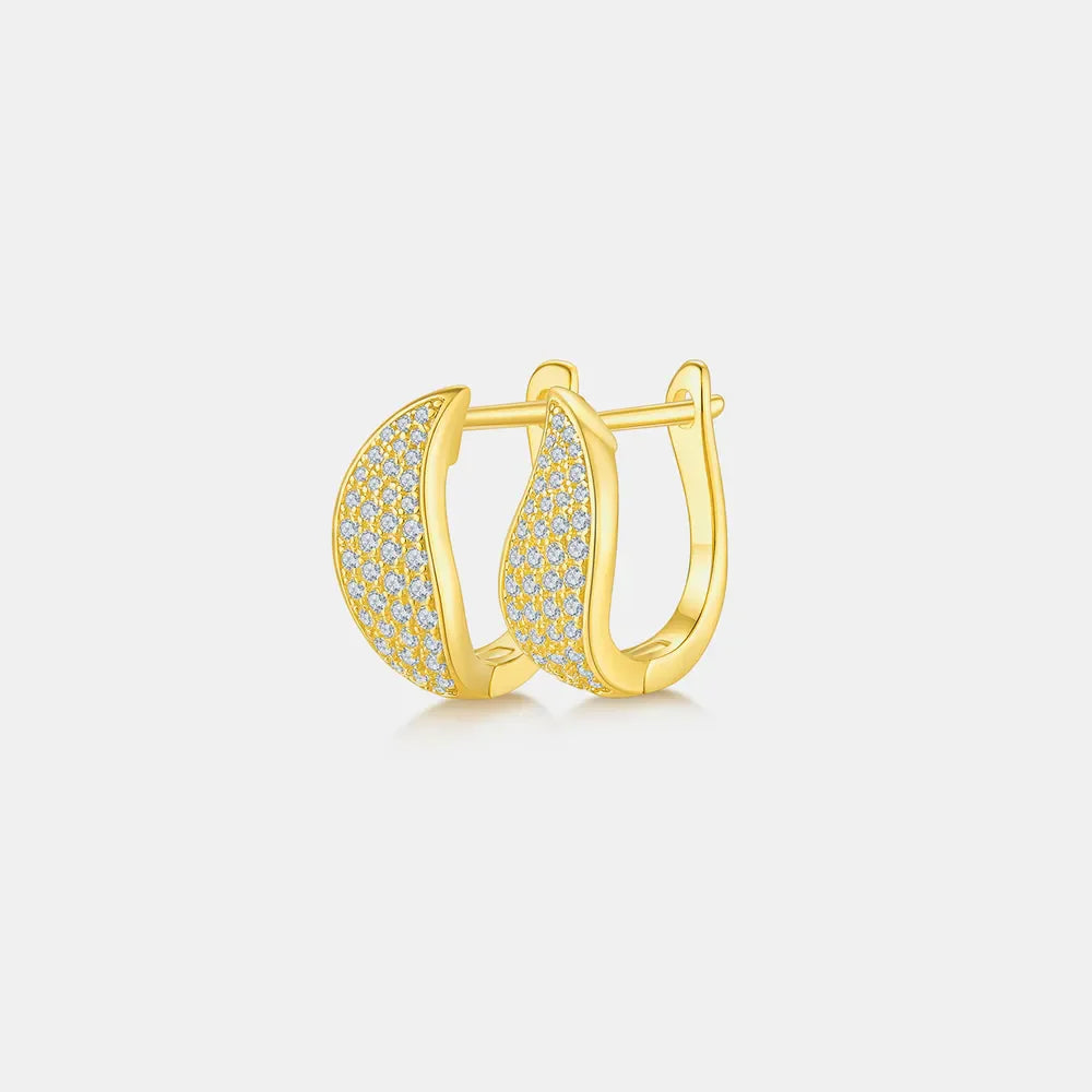 Sparkala™ 925 Sterling Silver Leaf Huggie Earrings