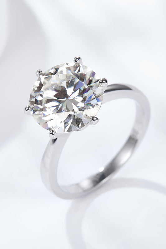 Platinum-Plated 5 Carat Brilliant Round Cut Sparkala™ Solitaire Ring