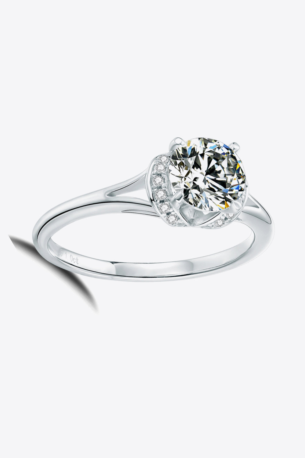 1 Carat Brilliant Round Cut Sparkala™ Split Shank Ring (Platinum Over Pure Sterling Silver)