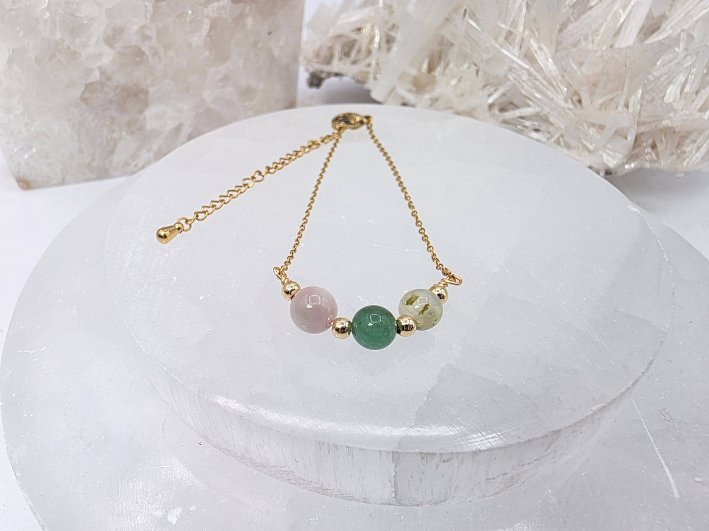 LEAD WITH LOVE-Kunzite, Green Aventurine, Prehnite Jewelry Set