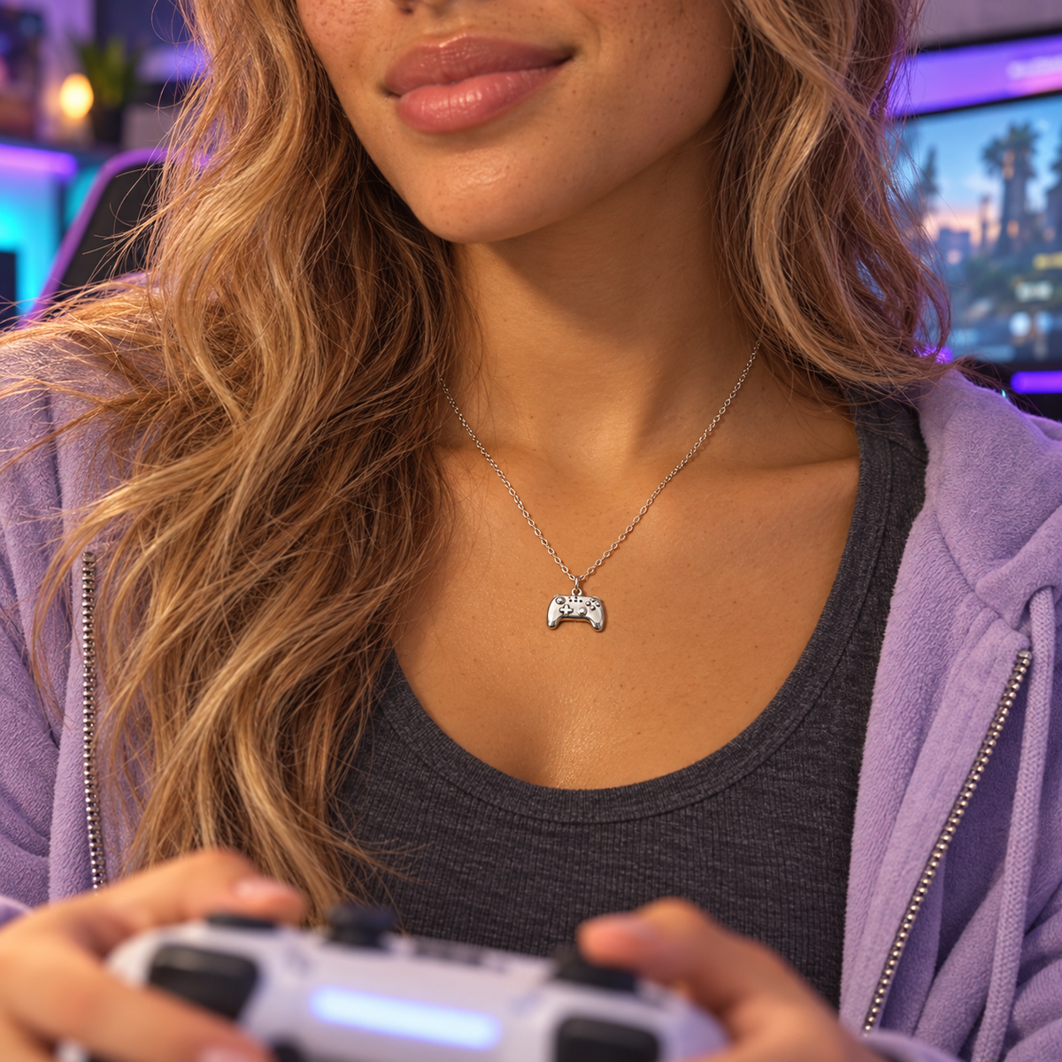 Game Controller Necklace - Sterling Silver