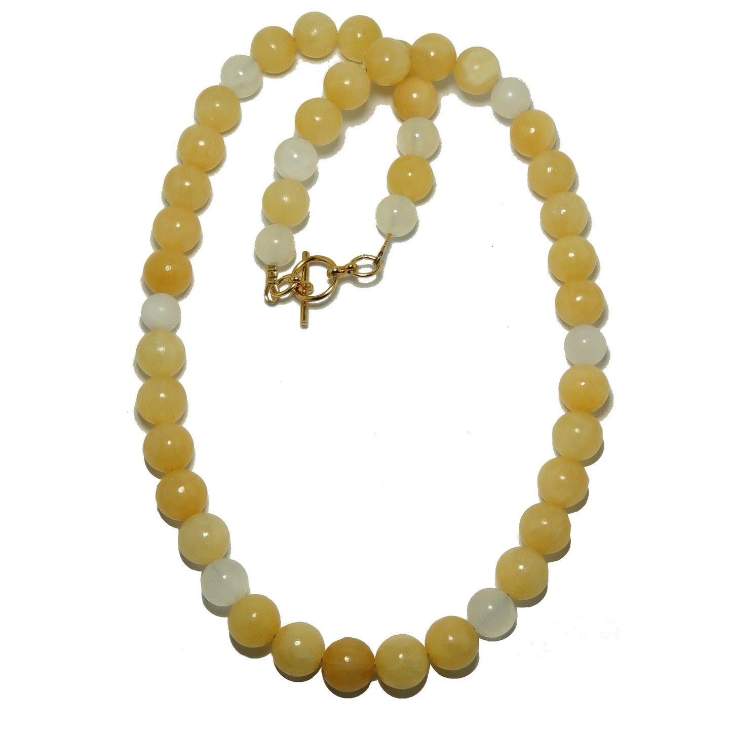 Yellow Calcite Necklace Intense Feelings White