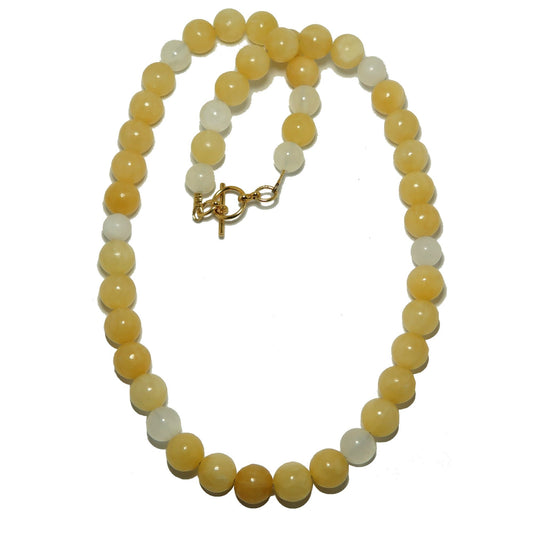 Yellow Calcite Necklace Intense Feelings White