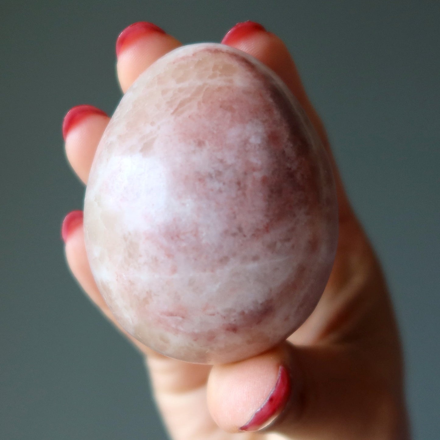 Pink Calcite Egg Rose in Bloom New Love Crystal