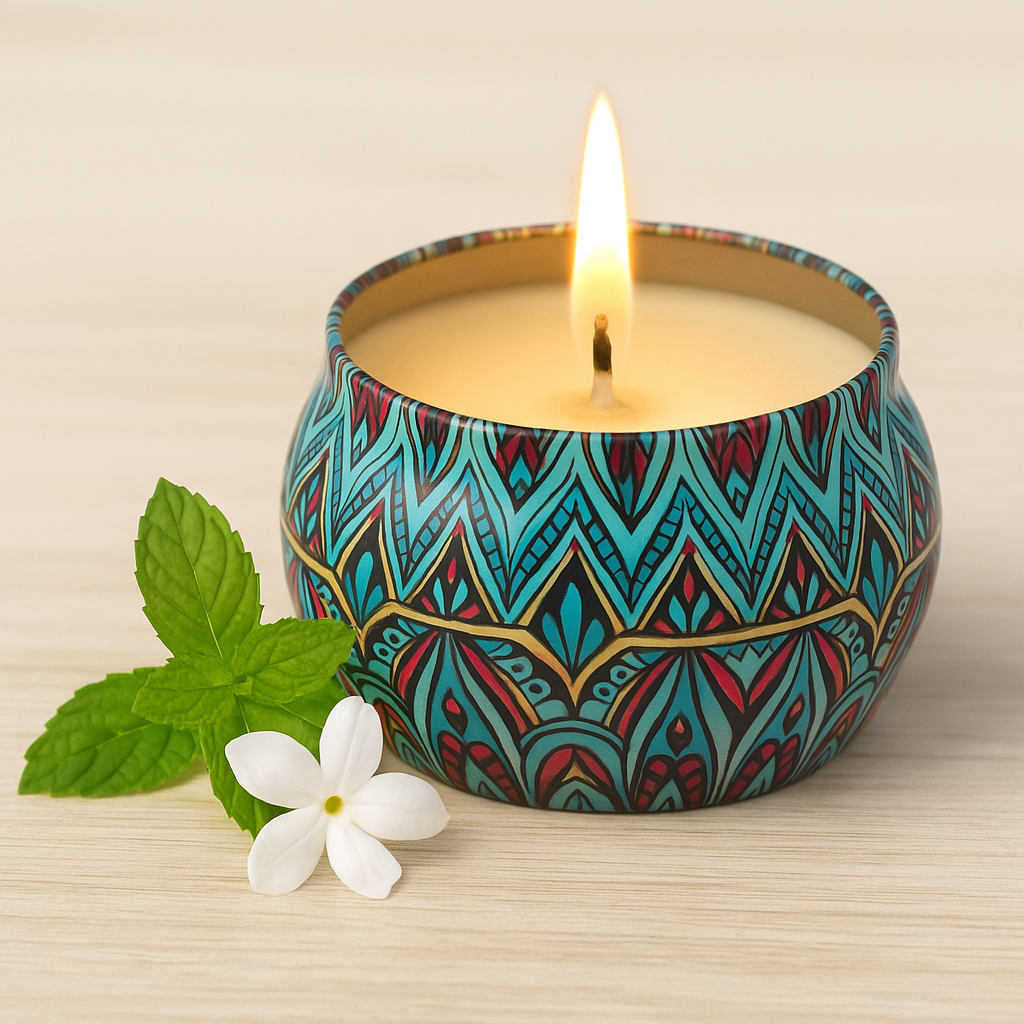 Mini Mandala Soy Candle – 2.5 oz – Assorted Scents & Designs