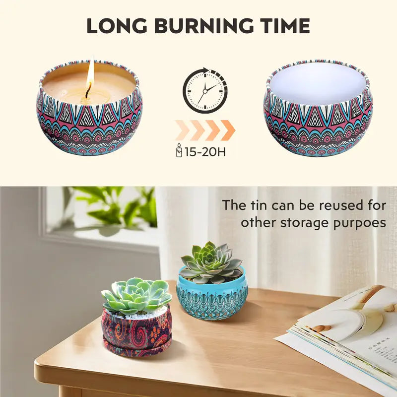 Mini Mandala Soy Candle – 2.5 oz – Assorted Scents & Designs