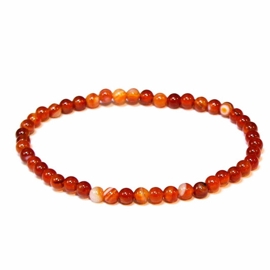 Carnelian Round Bead Bracelet 4mm - Creative Passion