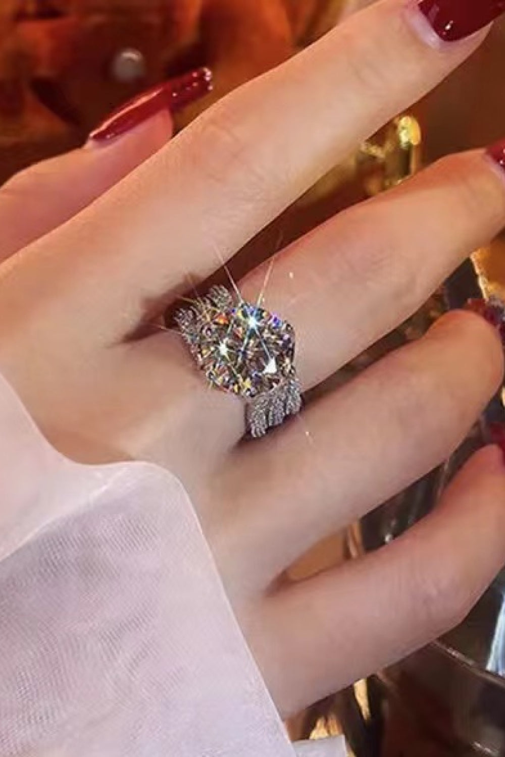 Adored 3 Carat Brilliant Round Cut Sparkala™ Three-Layer Ring