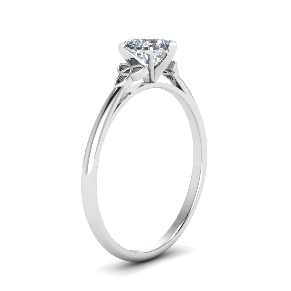 Intertwined Knot Heart Shaped Celtic Solitaire Engagement Ring