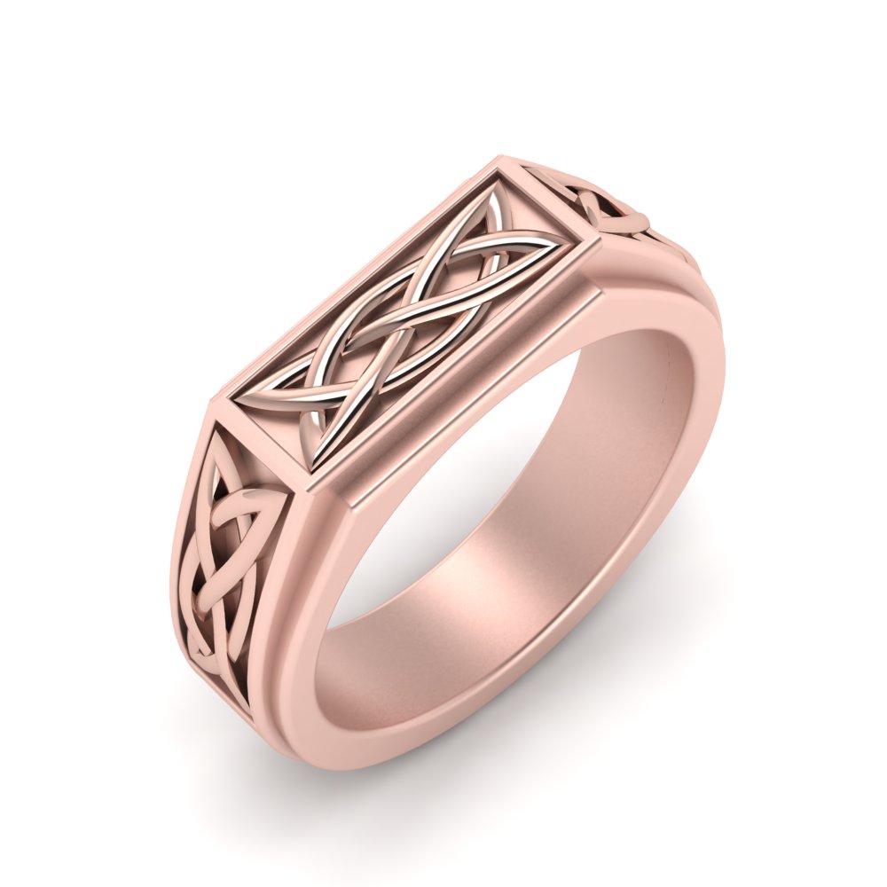 Celtic Engraved Mens Gold Ring