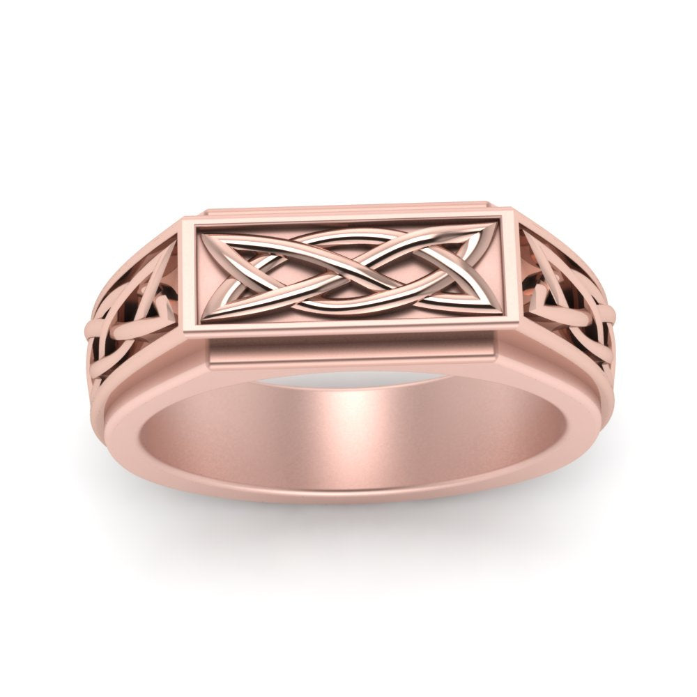 Celtic Engraved Mens Gold Ring