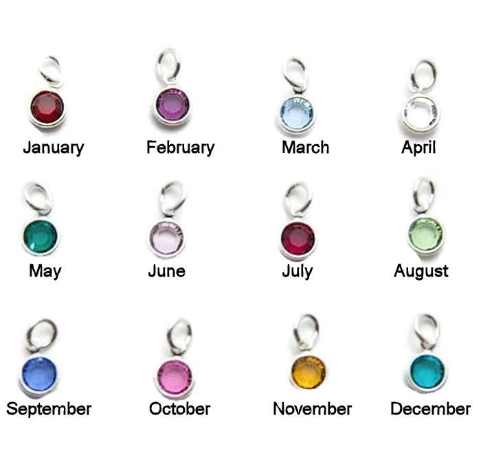 Girls Swarovski Birthstone Necklace – Sterling Silver or 14k Gold Filled