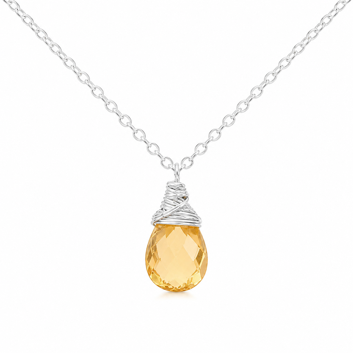 November Birthstone Necklace - Sterling Silver
