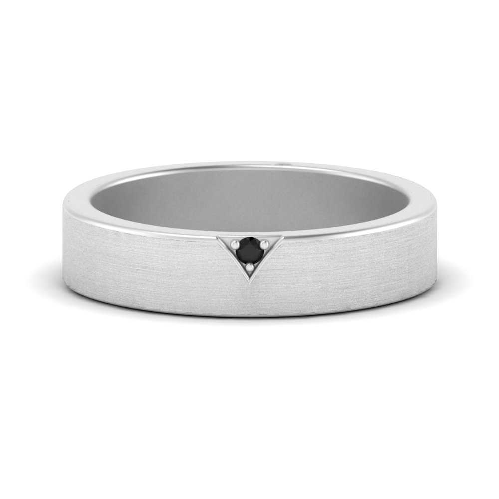 Classic V Shaped Solitaire Stone Mens Band