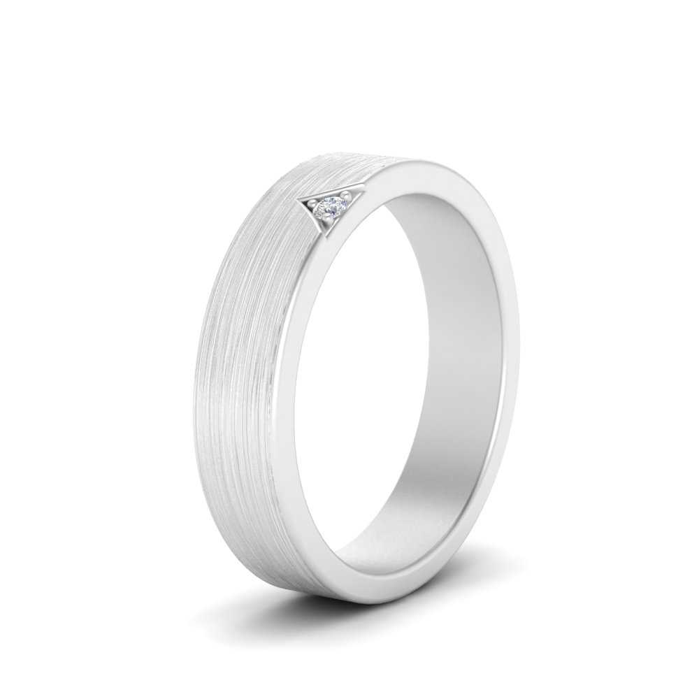 Classic V Shaped Solitaire Stone Mens Band