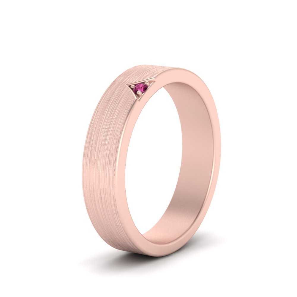 Classic V Shaped Solitaire Stone Mens Band