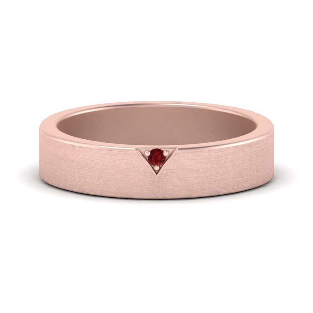 Classic V Shaped Solitaire Stone Mens Band