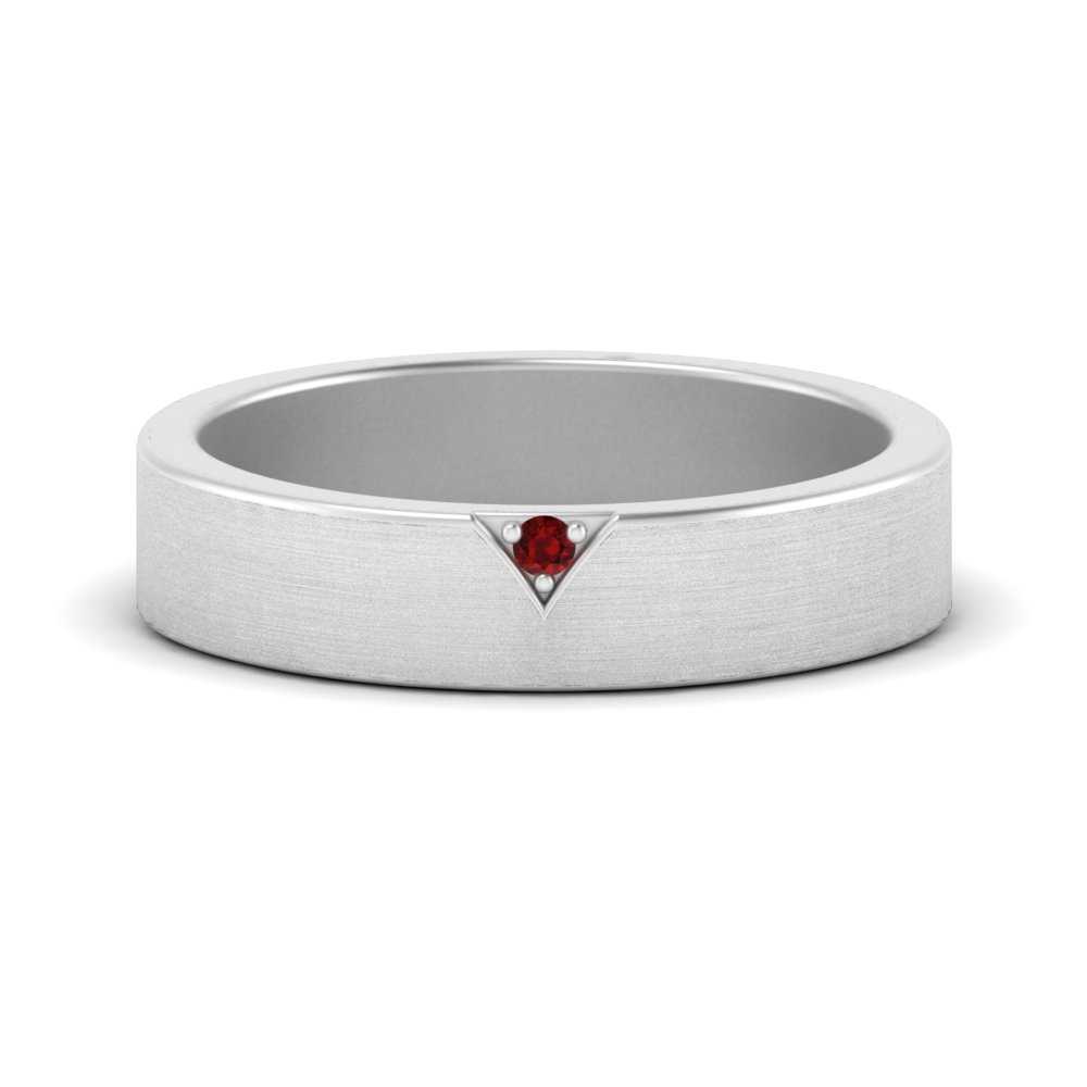 Classic V Shaped Solitaire Stone Mens Band