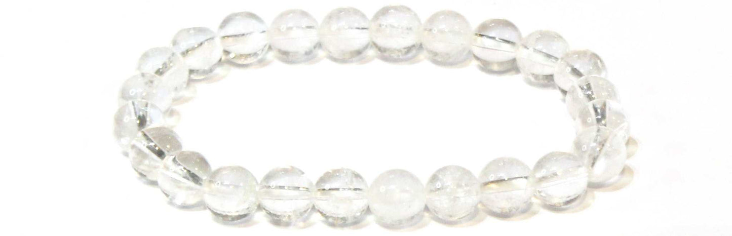 Clear Quartz Round Bead Bracelet - Pure Energy