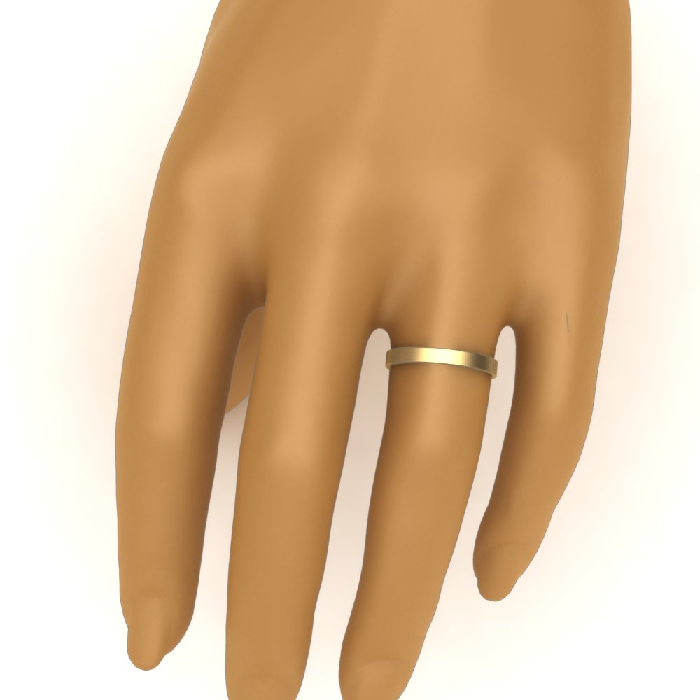 Comfort Fit Flat 4 mm Mens Wedding Band