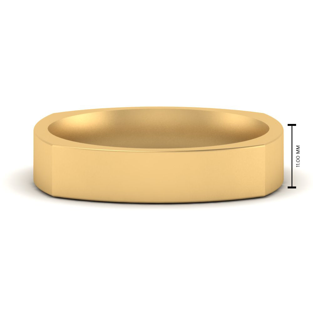 4 mm Square Comfort Fit Mens Wedding Band