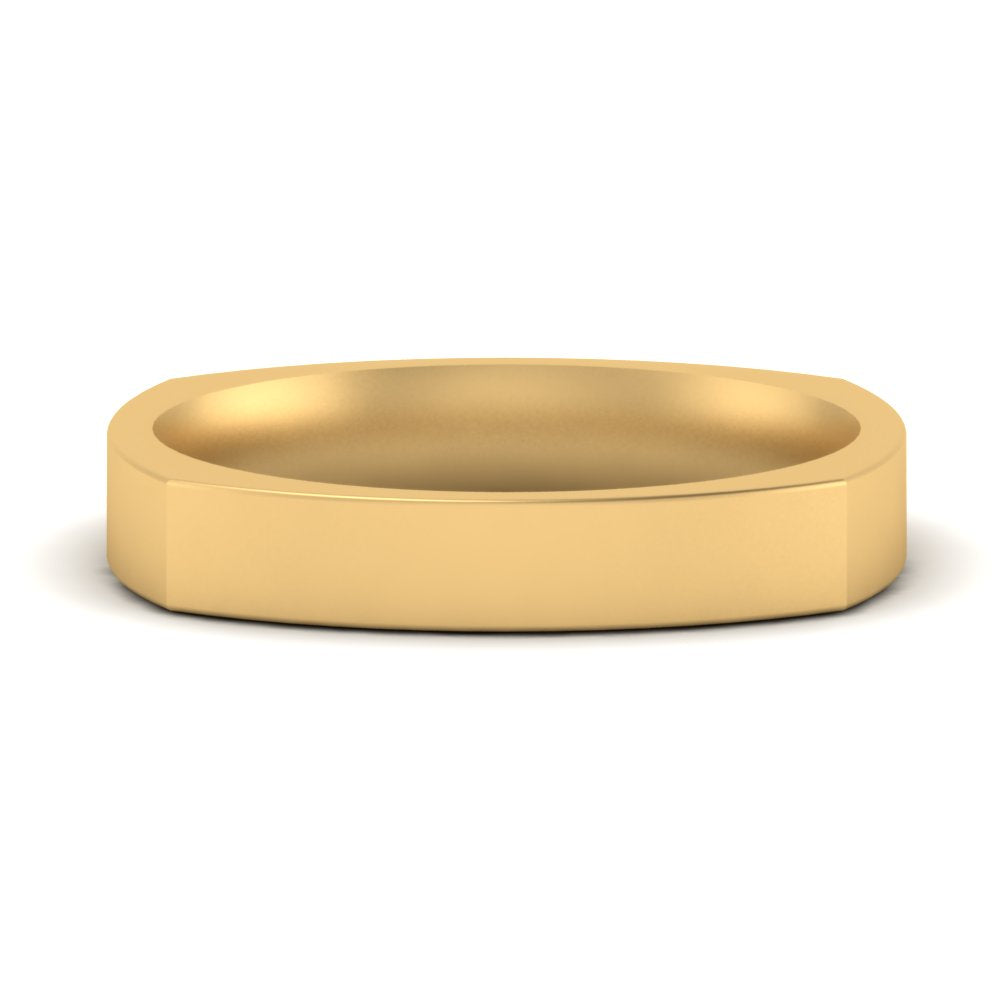 4 mm Square Comfort Fit Mens Wedding Band