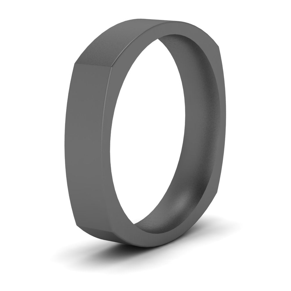 4 mm Square Comfort Fit Mens Wedding Band
