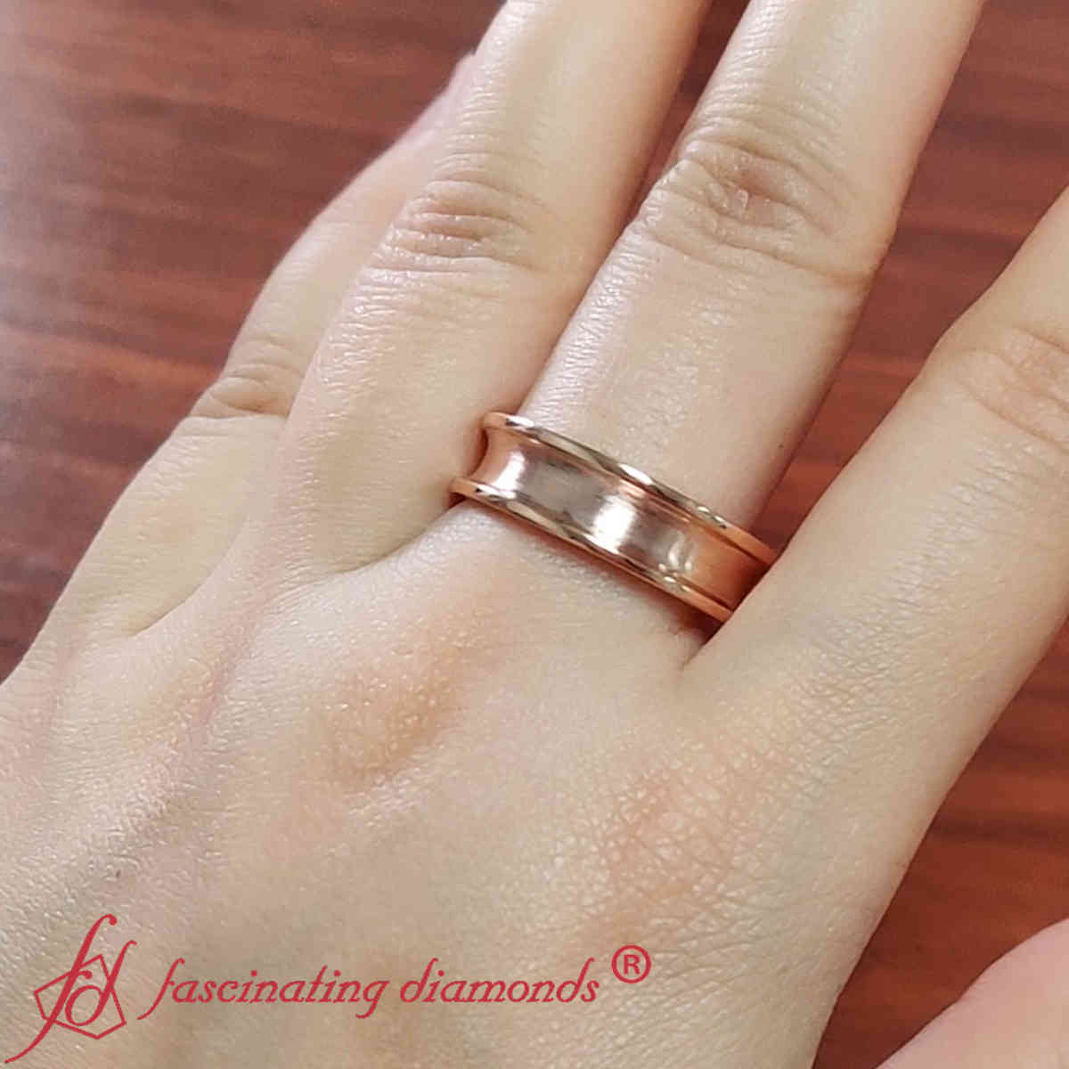 Concave Mens Wedding Ring