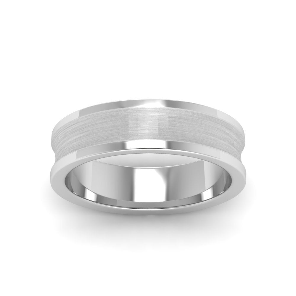 Concave Mens Wedding Ring