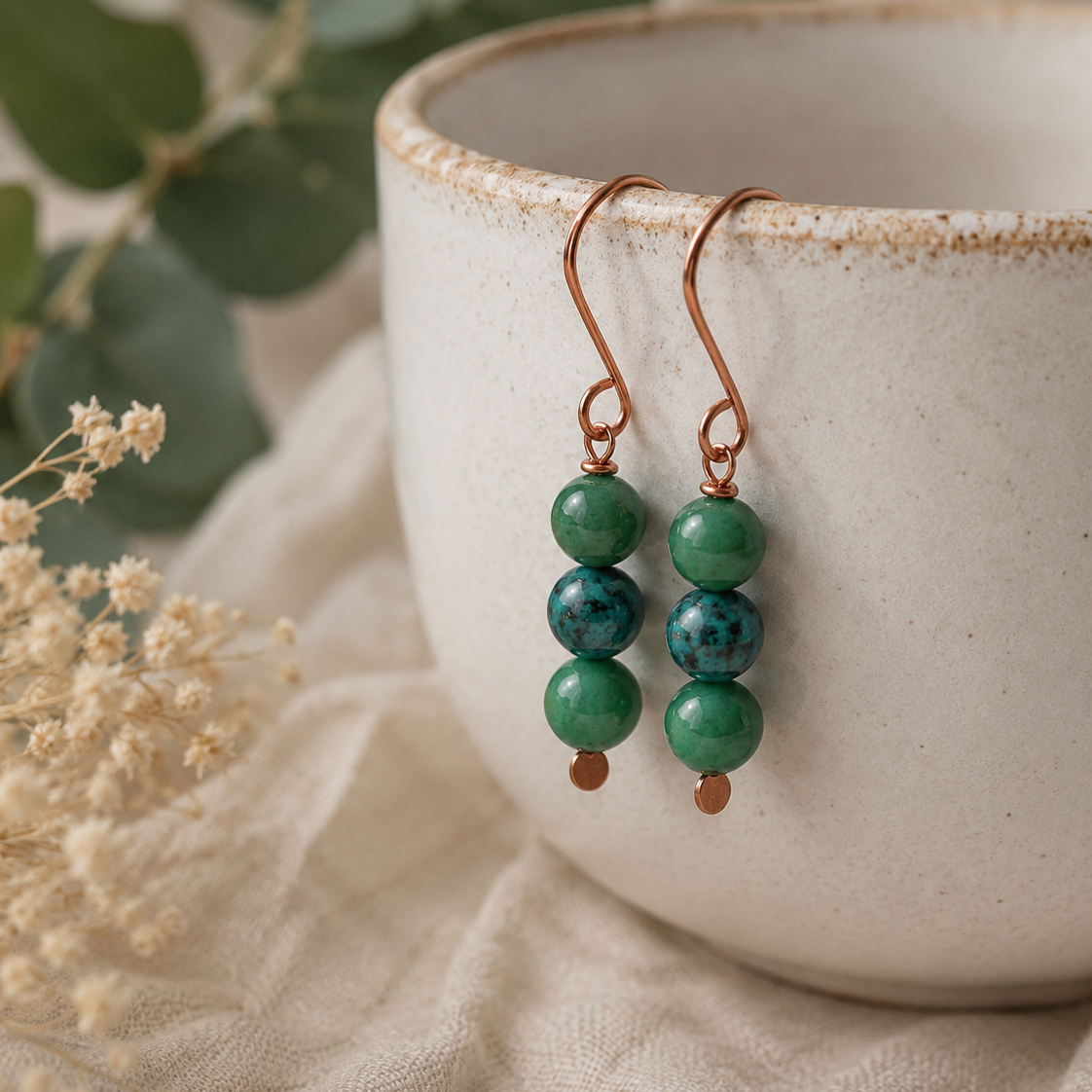 Dyed Jasper Boho Drop Earrings