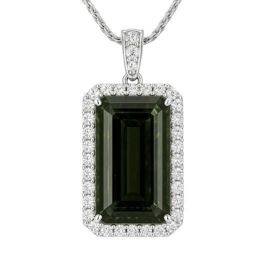 Handmade 18K White Gold Tourmaline Pendant, 9.75ct