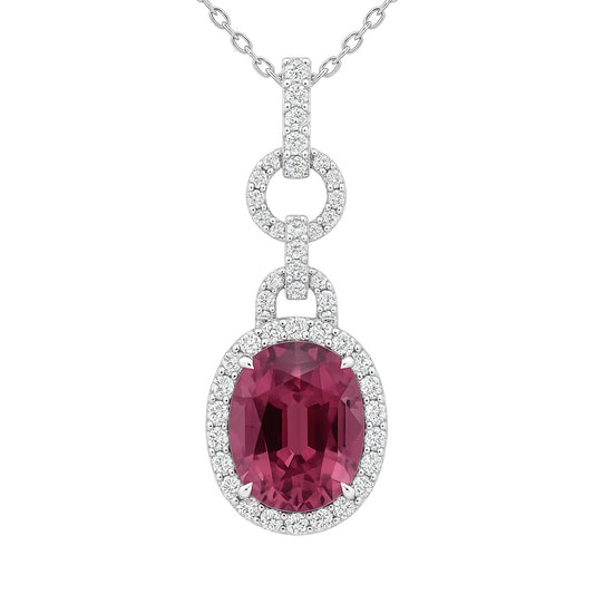 Handmade 18K White Gold Pink Tourmaline Pendant, 5.99ct