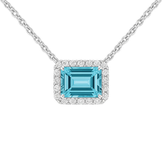 Handmade 14K White Gold Aquamarine Necklace, 4.4ct