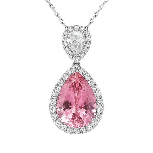 Handmade 18K White Gold Tourmaline Pendant, 8.54ct