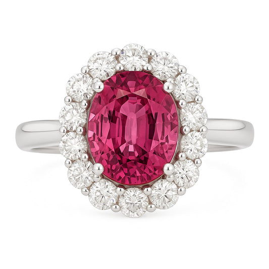 Handmade 18K White Gold Tourmaline Ring, 3.31ct