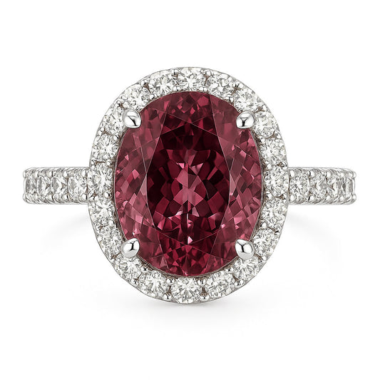 Handmade 18K White Gold Pink Tourmaline Ring, 2.85ct