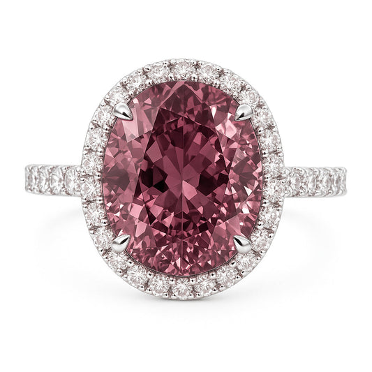 Handmade 18K White Gold Pink Tourmaline Ring, 4.35ct