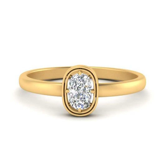 Cushion Cut Bezel Solitaire Ring