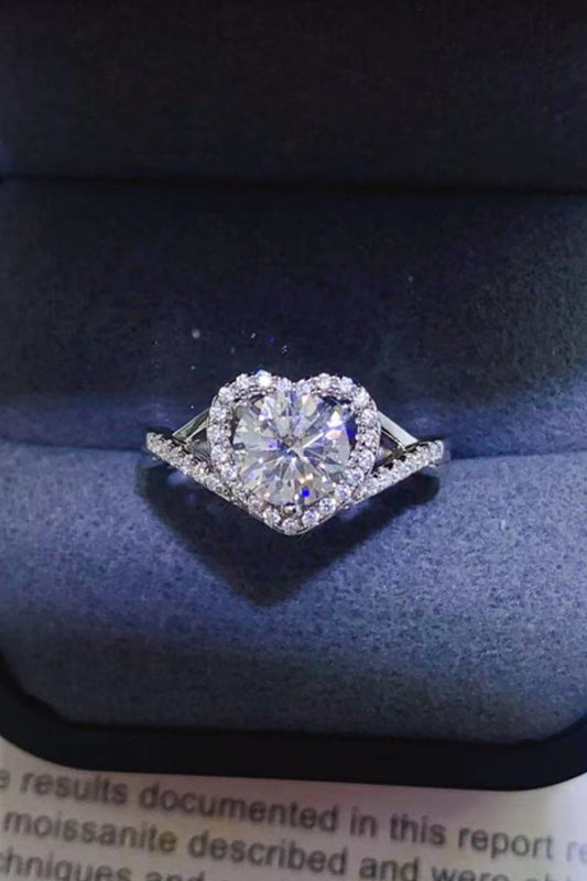 Adored 1 Carat Yellow Green Sparkala™ Platinum Over Pure Sterling Silver Heart Ring