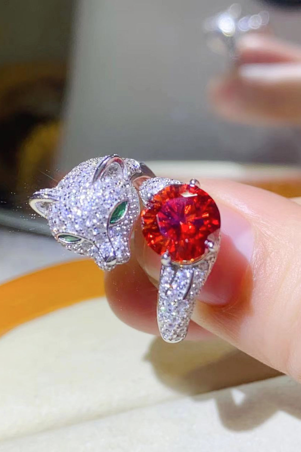 2 Carat Red Sparkala™ Adjustable Animal Ring