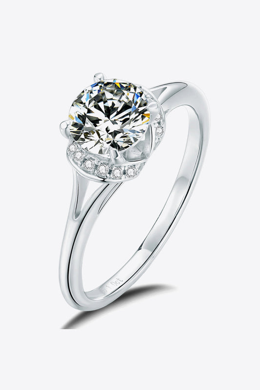 1 Carat Brilliant Round Cut Sparkala™ Split Shank Ring (Platinum Over Pure Sterling Silver)