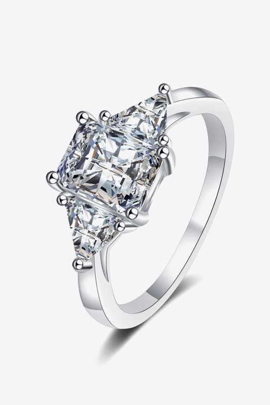 3 Carat Radiant-Cut Sparkala™ 925 Sterling Silver Rhodium-Plated Ring