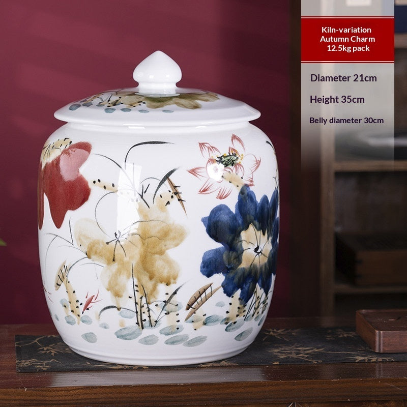 Thickened Airtight Ceramic Tea Canister – Sealed Moisture-Proof Kitchen Storage Jar
