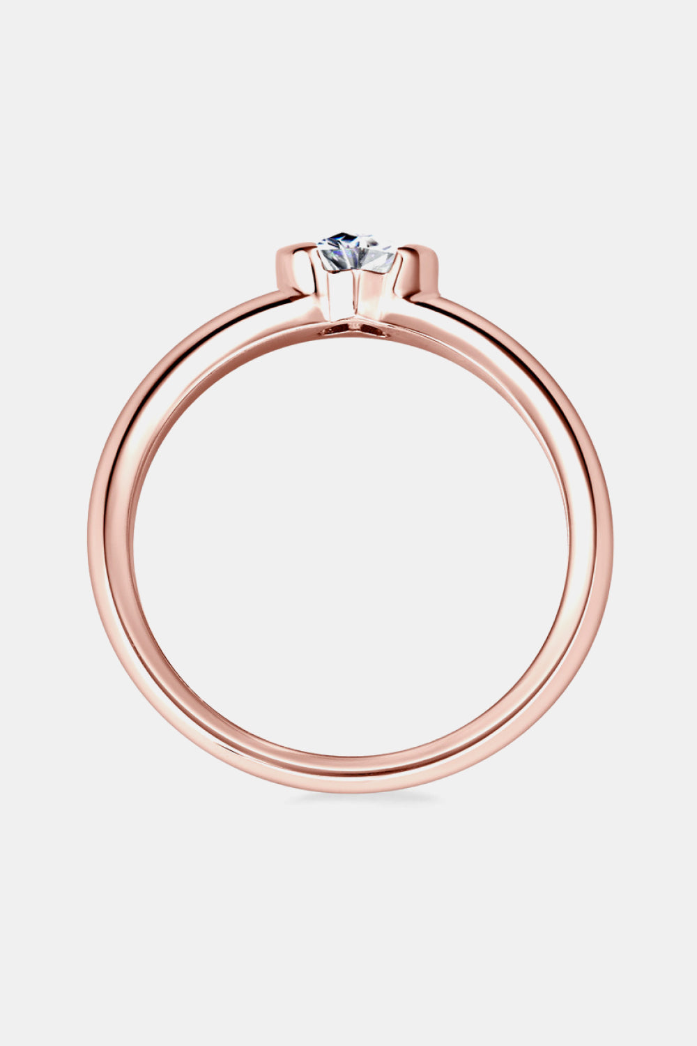 Sparkala™ 18k Rose Gold Over Pure Sterling Silver Heart Solitaire Ring