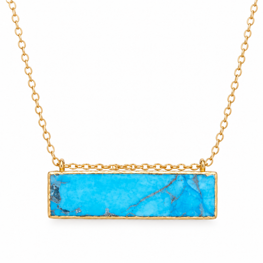 Turquoise Bar Gold Filled Necklace